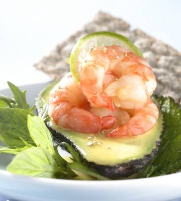 Crevetten auf Avocado